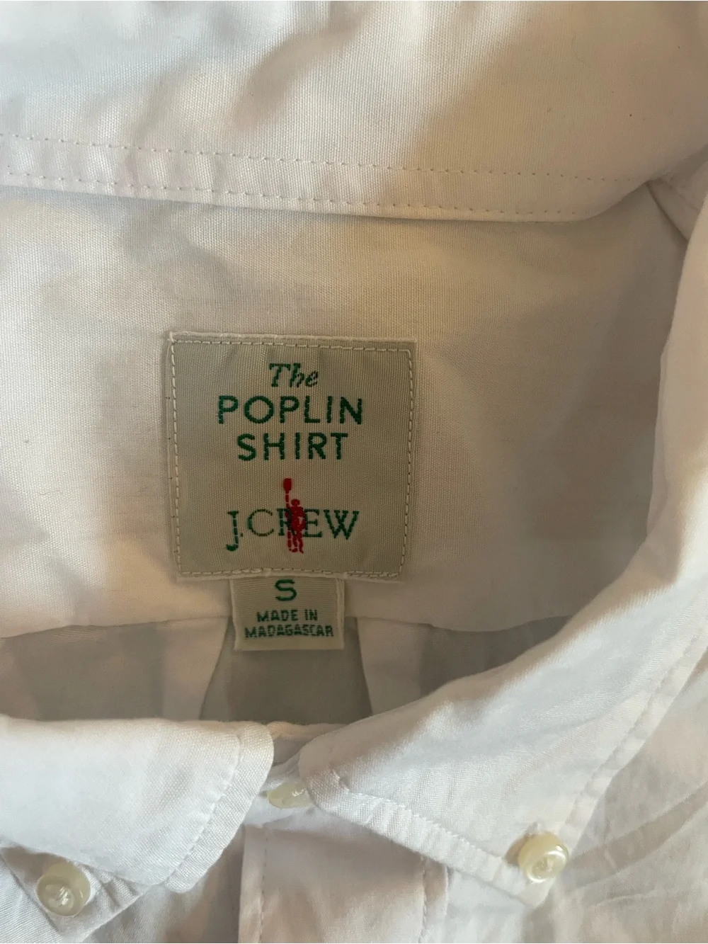 J. CREW Poplin shirt with button-down collar in White Size S NWT $89.50 CT996
